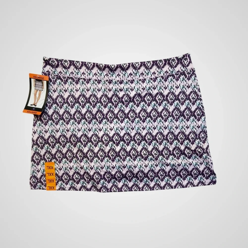 Tranquility by Colorado Clothing Womens XXL Purple Ikat Diamond Active Skort NWT